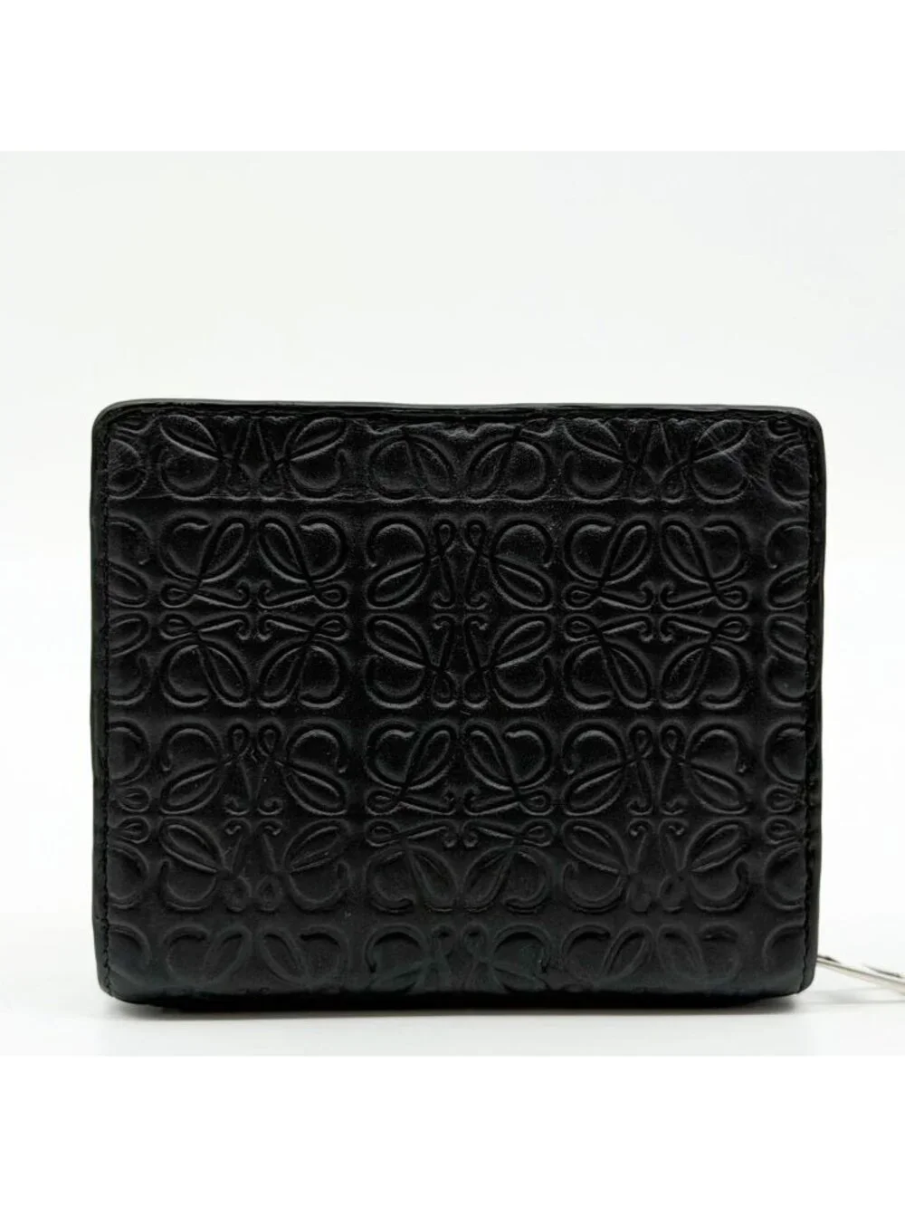 Loewe Repeat Anagram Bifold Black Compact Zip Mini Wallet